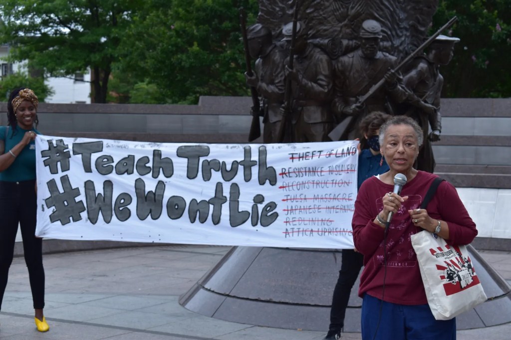 Judy Richardson at Teach Truth Day of Action. Photograph courtesy of teachingforchange/Flickr.
